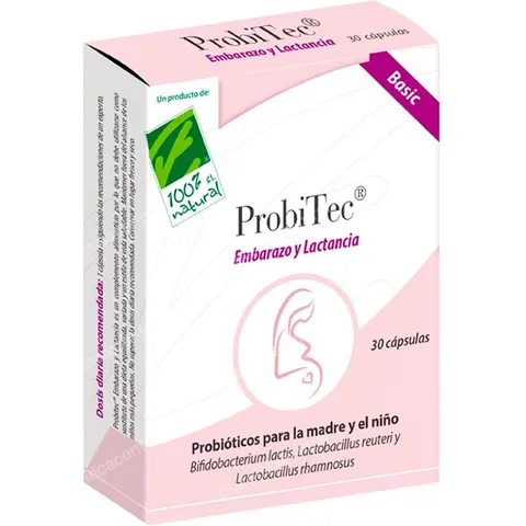100% Natural ProBitec Embarazo y Lactancia Basic 30 Cápsulas – imagen 2