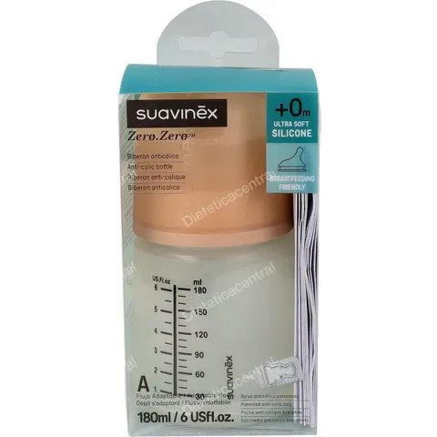 Suavinex Zerozero Biberón Anticólico 180ml – imagen 2