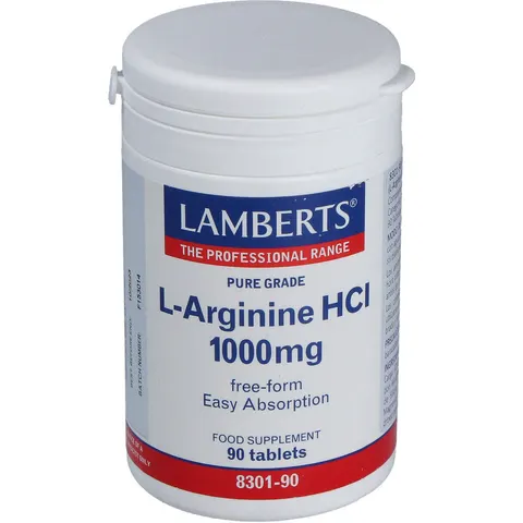 Lamberts L-ARGININA HCL 1000mg 90 Tabs – imagen 2
