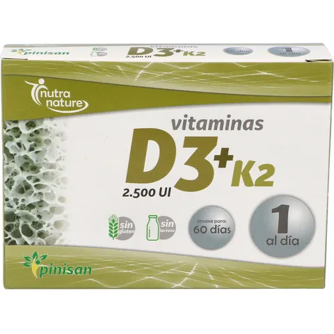 Pinisan D3+K2 Nutranature 60 Caps – imagen 2