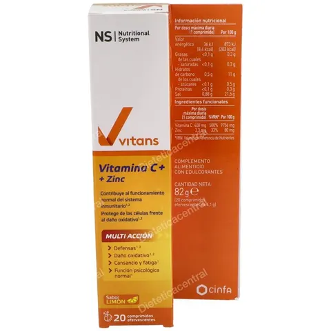 NS Nutritional System Ns Vitans vitamina C 20comp – imagen 3