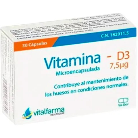 Vitalfarma Vitamina D3 7,5 Mcg 30 capsulas – imagen 2