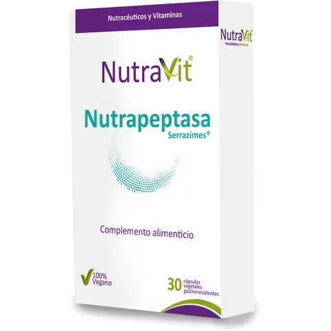 Nutravit nutrapeptasa serrazime 30 caps – imagen 2