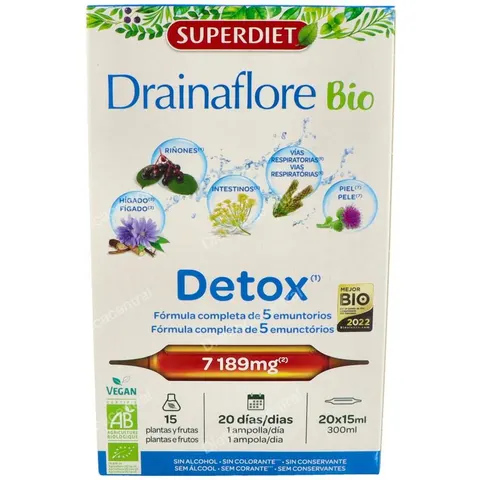 Superdiet Drainaflore 20 Ampollas – imagen 2