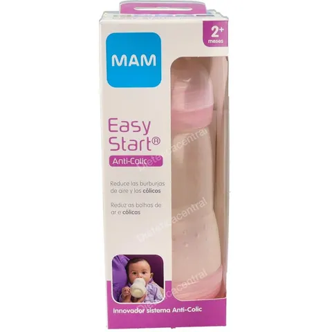 Mam biberon anti-colic 260ml rosa – imagen 2
