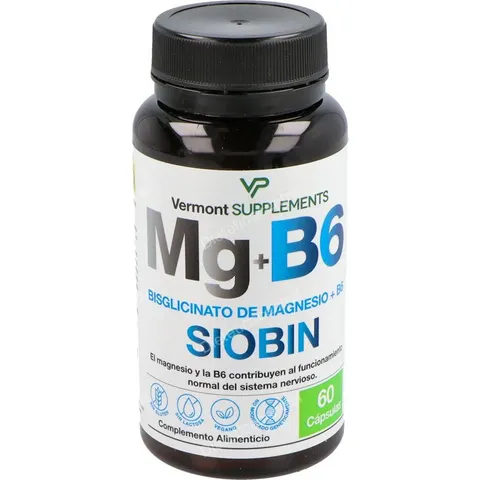 Vermont Supplements Magnesio + B6 Siobin 60 caps – imagen 2