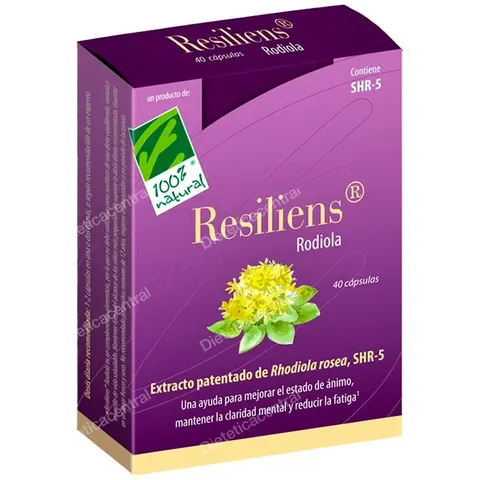 100% Natural Resiliens Rodiola 40 Cápsulas – imagen 2