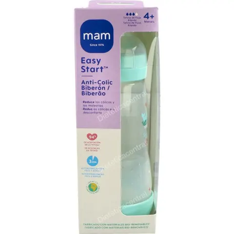 Mam biberon anti-colic 320ml azul – imagen 2