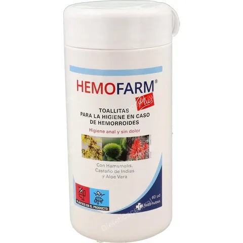 Hemofarm toallitas plus bote 60 un – imagen 2