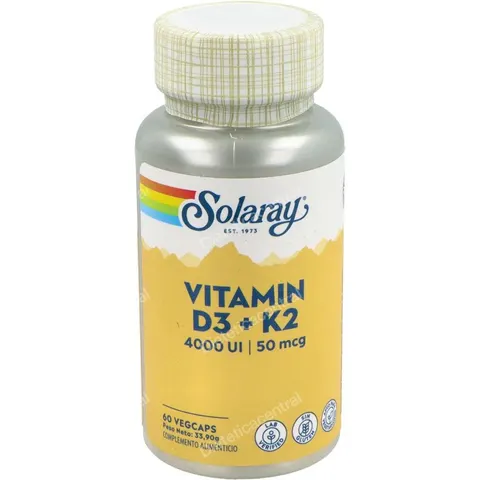Solaray vitamin d3 & k2 (mk7) 60cap. – imagen 2