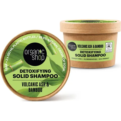 Organic Shop Detoxifying Solid Shampoo Volcanic Ash Bamboo 60 g – imagen 2