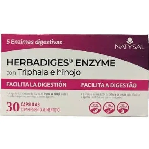 Natysal Herbadiges Enzyme 30 caps – imagen 2