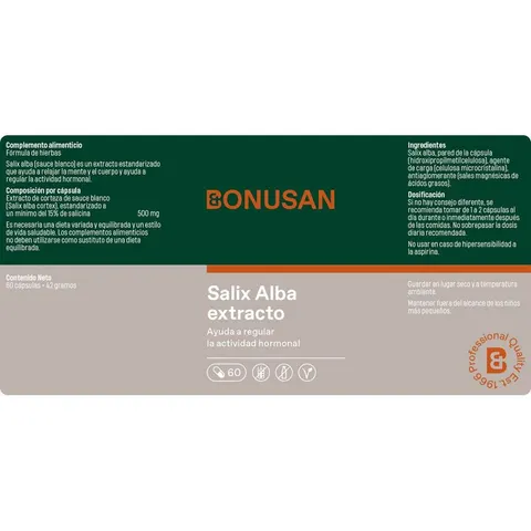 Bonusan salix alba extracto 60vcap. – imagen 4