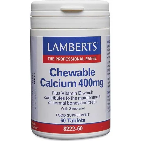 Lamberts CALCIO MASTICABLE 400mg 60 Tabs – imagen 4