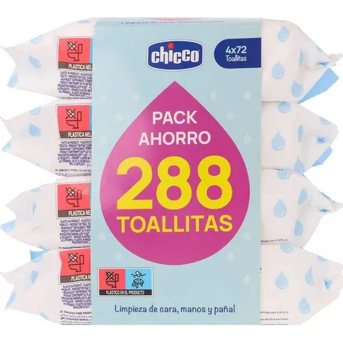 Chicco Pack Toallitas 4x72uds – imagen 2