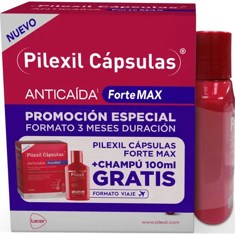 Pilexil Pack Forte Max 90caps + Champú 100ml – imagen 3