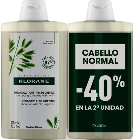 KLORANE Champú Avena 2 x 400 ml – imagen 5