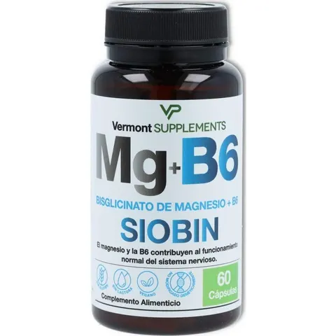 Vermont Supplements Magnesio + B6 Siobin 60 caps – imagen 3