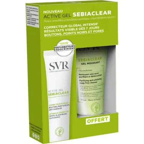 SVR Sebiaclear Active 40ml + Gel Moussant 55ml – imagen 2