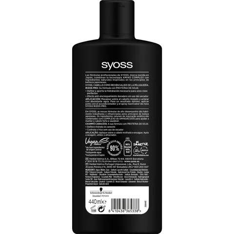 Syoss Rizos Pro Champú 440ml – imagen 2