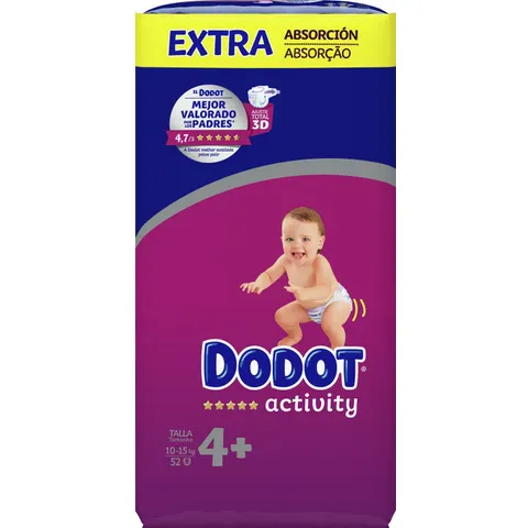 dodot Activity Pañales T4 Extra 52 uds – imagen 3
