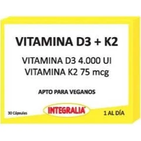 INTEGRALIA Vitamina D3+K2 30 caps – imagen 4