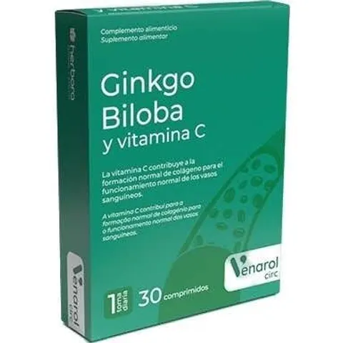 Herbora venarol ginkgo biloba+vit. c 30comp. – imagen 2