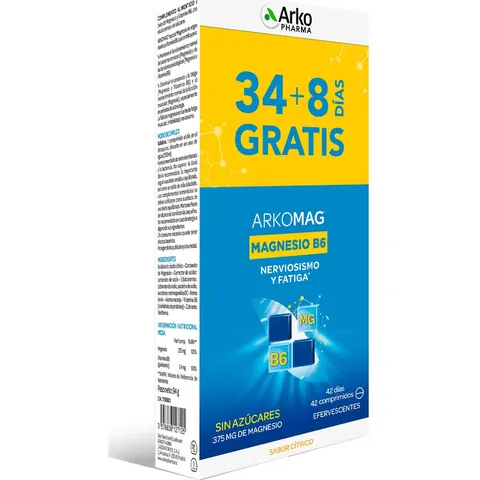 Arkopharma magnesio + vit b6 21 comp eferv 2 u – imagen 2