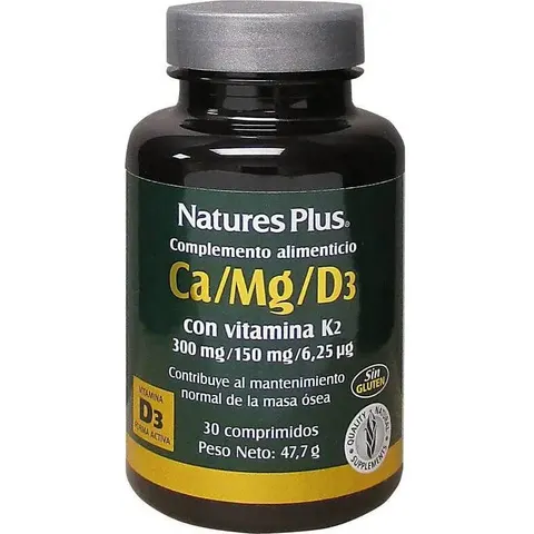 NaturesPlus Ca/Mg/D3+K2 30 Comprimidos – imagen 2
