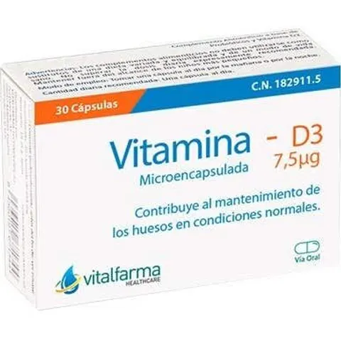 Vitalfarma Vitamina D3 7,5 Mcg 30 capsulas – imagen 3