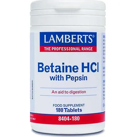 Lamberts Betaina HCL con Pepsina 180comp – imagen 3