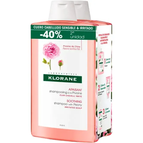 Klorane Champu Peonia 2x400 ml – imagen 4