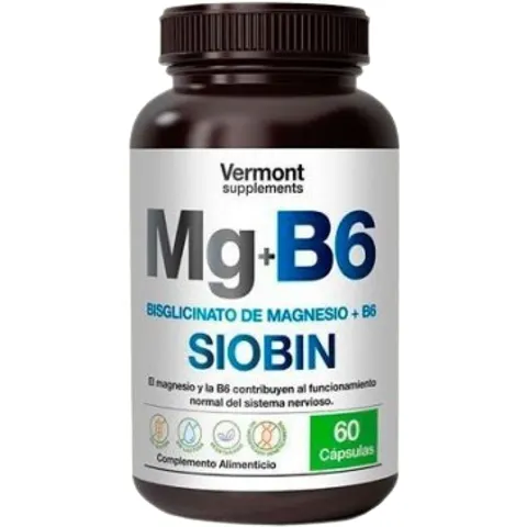Vermont Supplements Magnesio + B6 Siobin 60 caps – imagen 4