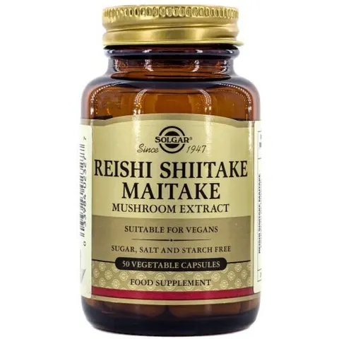 Solgar reishi shiitake maitake 50cap – imagen 5