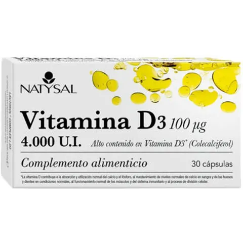 Natysal Vitamina D3 30 Cápsulas – imagen 5