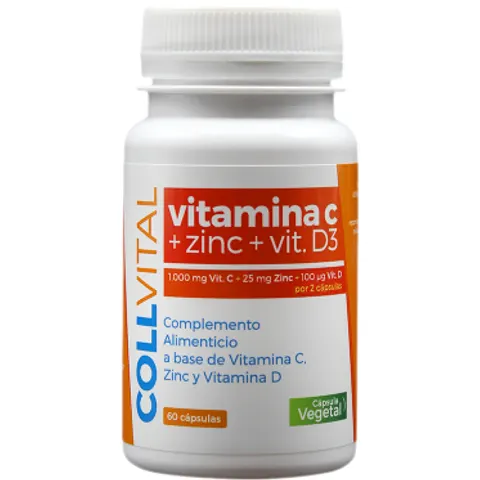 Collvital Vitamina C+Zinc+D3 60 Cápsulas – imagen 2