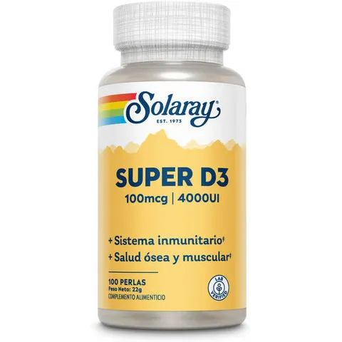 Solaray Super D3 4000UI 100 Perlas – imagen 3