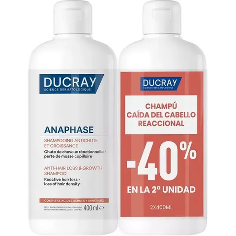 Ducray Anaphase Reactive Champú Anticaída 2x400 ml – imagen 3