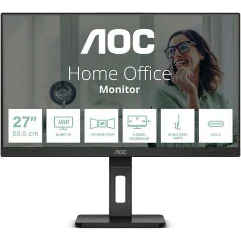Monitor LED IPS 27" Q27P3CV Quad HD (Negro) - AOC – imagen 2