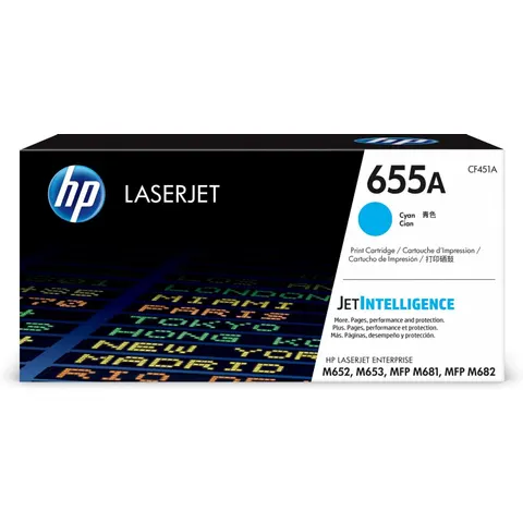 HP 655A (CF451A) toner cian – imagen 4