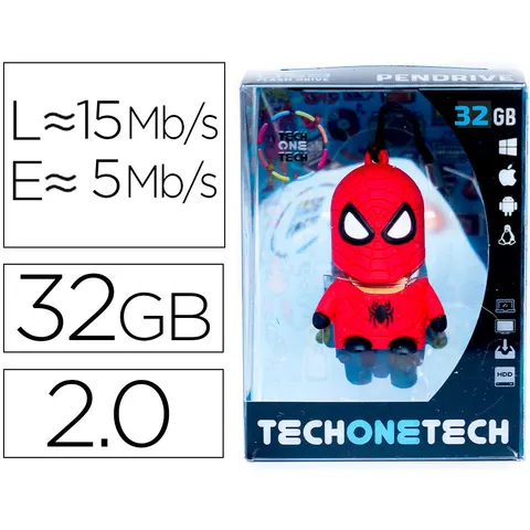Pendrive 32GB Tech One Tech Super Spider - USB 2.0 – imagen 3