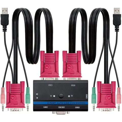 Nanocable KVM SWITCH VGA USB 1U-2PC+CABLE – imagen 2