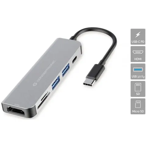 Conversor Docking Station USB-C "6-EN-1" -> HDMI - CONCEPTRONIC – imagen 2