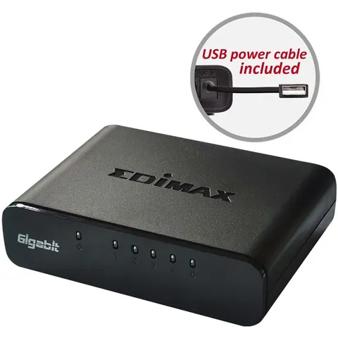 Switch de Red 5 Puertos Gigabit (Negro) - EDIMAX – imagen 3