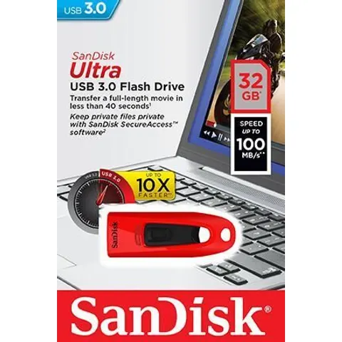 Memoria USB 32GB 3.0 (Roja) - SANDISK – imagen 3