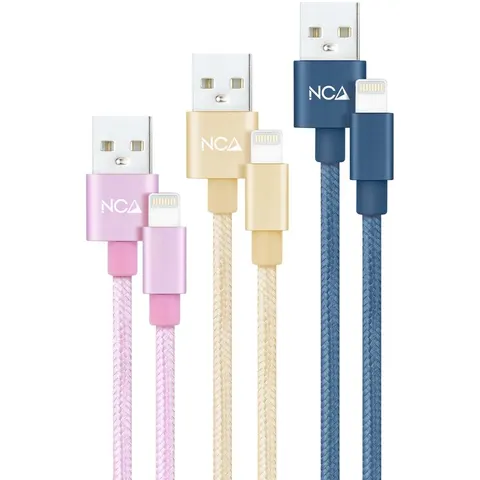 3 Cables Lightning Macho - USB A Macho (1 metro) - NANOCABLE – 10100401CO2 – imagen 2