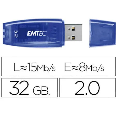Pen Drive Usb Flash Usb 32GB C410 Azul - EMTEC – imagen 2