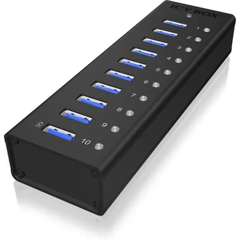 Concentrador USB B 3.2 - 10x USB A 3.2 (Negro) - RAIDSONIC – imagen 2