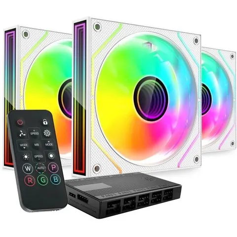 Mars Gaming MF3DPROKITW - Kit de Ventiladores 12cm ARGB - Blanco – imagen 2