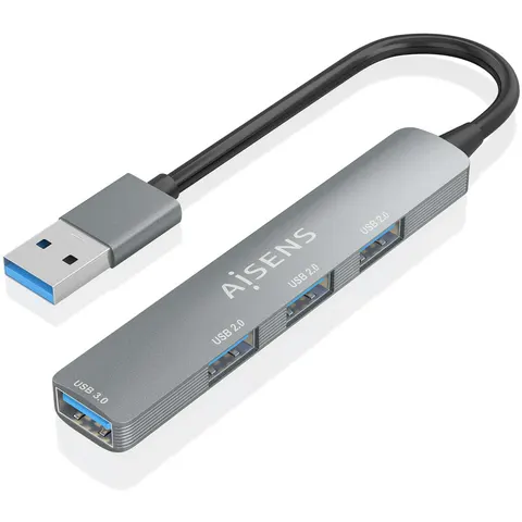 Concentrador USB 3.0 (1xUSB 3.0 3xUSB 2.0) Gris - AISENS – imagen 2